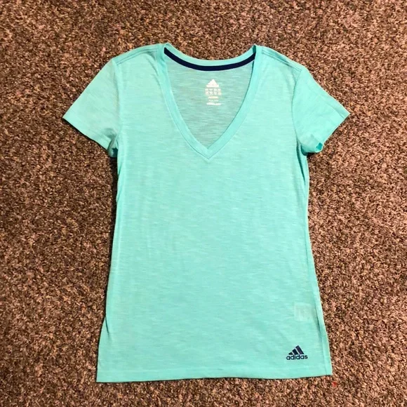 adidas Tops Adidas Climalite Vneck Tshirt Seafoam Green Poshmark